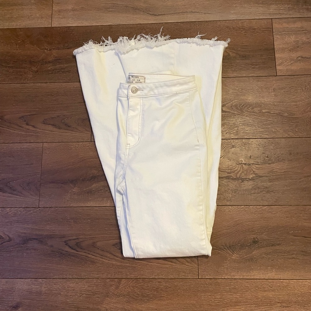 Free People White Flare Jeans - Picture 2 of 9